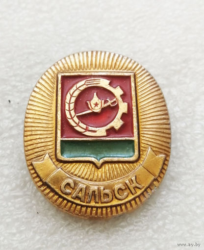 Сальск. Гербы городов. Серия Ростовская овальная #0984-CP13