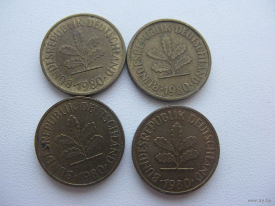 ФРГ   5 пфеннигов 1980  D. F. G. J.