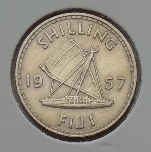 Фиджи 1 шиллинг 1957 г. В холдере