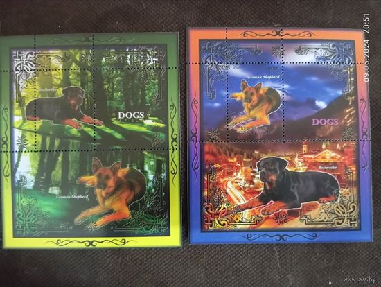 СЕРИЯ БЛОКОВ  СОБАКИ КОШКИ  фауна   MNH