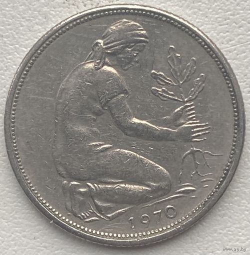 Германия 50 пфеннигов 1970 г. J