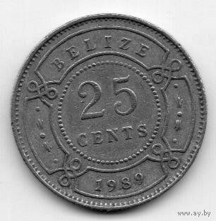 БЕЛИЗ. 25 ЦЕНТОВ 1989