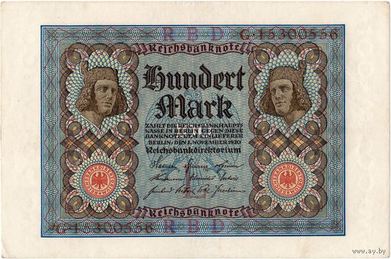 Германия, 100 марок, 1920 г.