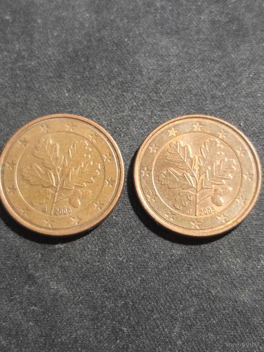Германия 5 евроцентов 2005 J 2006 A