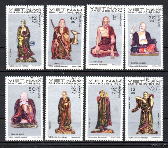 Скульптуры Вьетнам 1971 год серия из 8 марок