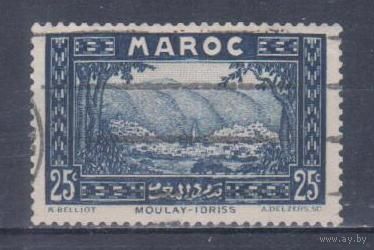[1521] Французские колонии. Марокко 1933. Архитектура и ландшафты.25с. Гашеная марка.