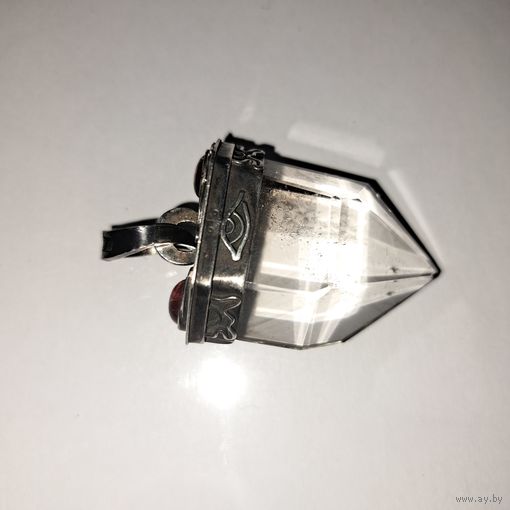 Кулон. Серебро, горный хрусталь.