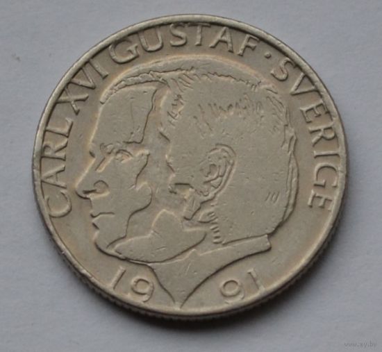 Швеция, 1 крона 1991 г.