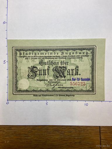 Германия нотгельд 20 марок 1918 г.- Ауксбург - 2001