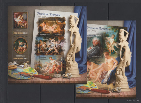 Живопись Ню Гвинея-Бисау 2016** Картины Французский живописец Франсуа Буше