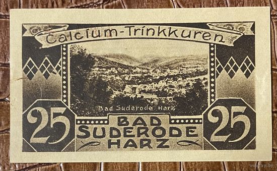 Нотгельд 25 пфеннигов 1921 год. Бад-Зудерод,. Веймарская республика