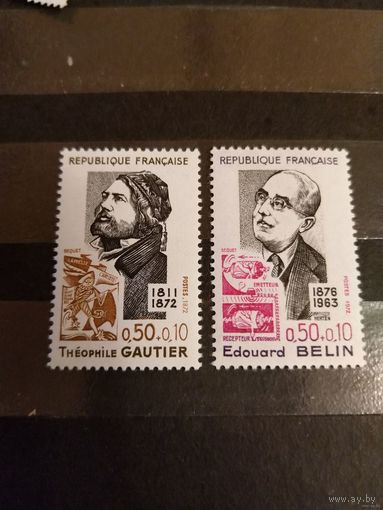 1972 Франция персоналии чистые клей MNH** (1-12)