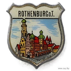Значок-щит с эмалью из немецкого города Ротенбург-об-дер-Таубер