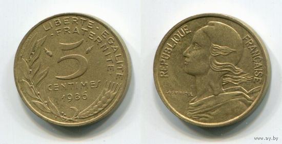 Франция. 5 сантимов (1986)