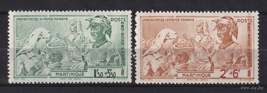 28.FrK. Франция. Колонии. Мартиника. Помощь детям. 1942г. Полная серия. Mi.##197-198.