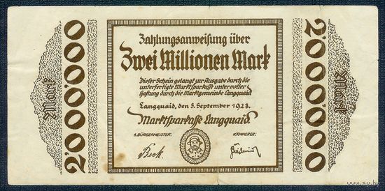 Германия 2.000.000 марок 1923 год.