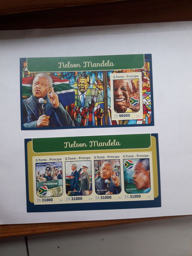 Марки Сан Томе и Принсипи Лауреат Нобелевской премии Мира 1993 Н Мандела
