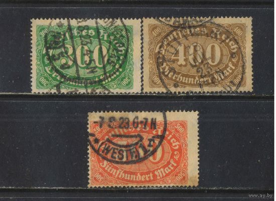 Германия Респ 1922 Инфляция Номиналы Большой формат ВЗ2 #249-51