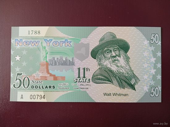 Штат Нью-Йорк 50 долларов UNC