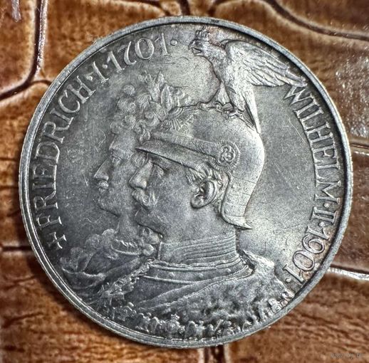 Монета 2 марки 1901 год. 200 лет Пруссии. Германская империя.