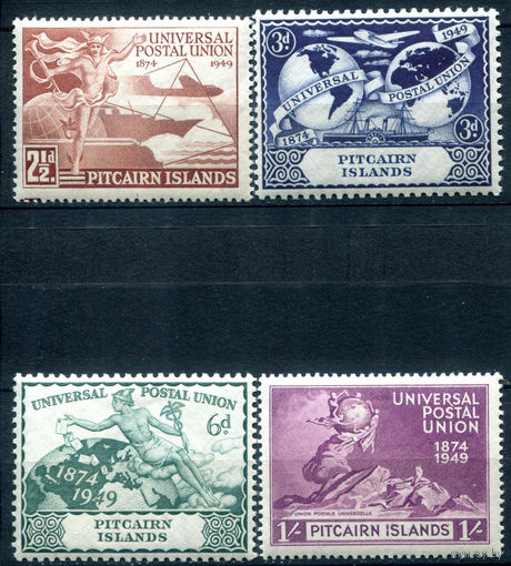 Британские колонии - Острова Питкэрн - 1949г. - 75 лет Всемирному почтовому союзу - 4 марки - полная серия, MNH [Mi 15-18]. #2-Bc-48-A-2