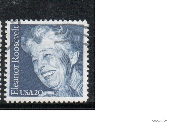 США-1984, (Мих.1714) , гаш.,  Личности,Элеонора Рузвельт (одиночка),
