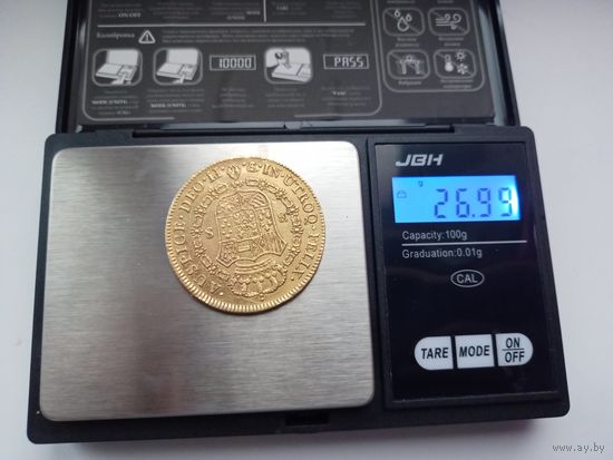 Золотая монета 8 эскудо 1806 года (Мексика, Карл IV)