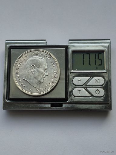 5 крон Дания 1964 года, Свадьба Принцессы Анны Марии, Король Фредерик IX (1947 - 1972). Серебро 800. Монета не чищена. L45579.