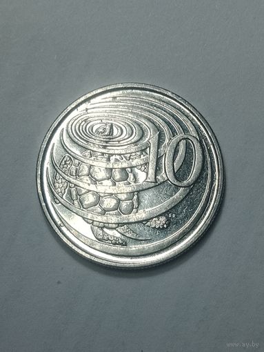 Каймановы острова 10 центов 2002 года .