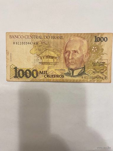 Бразилия 1000 крузейро 1990-0901