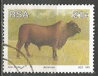 ЮАР. Дикий бык. 1991г. Mi#814.