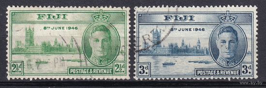 110a.BrKS. Великобритания. Колонии. Фиджи. Победа во Второй Мировой Войне. Георг VI. 1946 г. Полная серия. Mi.##112-113.