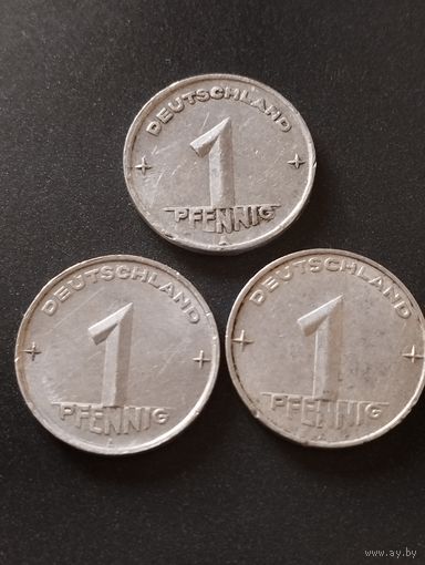 1 пфенниг -  1948А, 1952А, 1953А