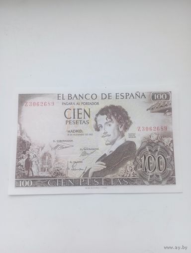 ИСПАНИЯ 100 песет 1965 год