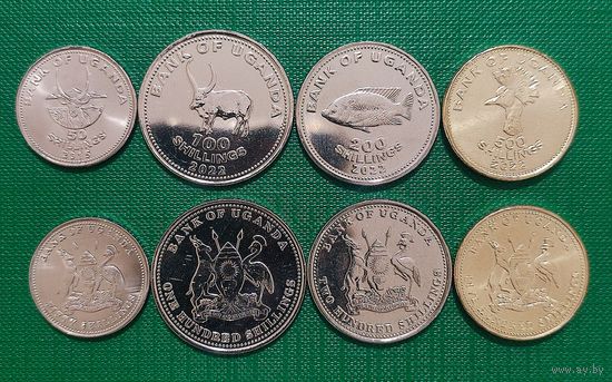 Уганда 50, 100, 200, 500 шиллингов 2015-2022гг. UNC