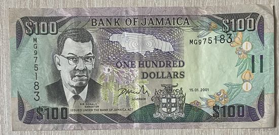 Банкнота Ямайка - 100 долларов 2001 год. Сэр Дональд Сангстер