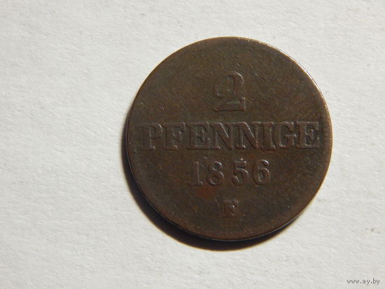 Саксония 2 пфеннига 1856г