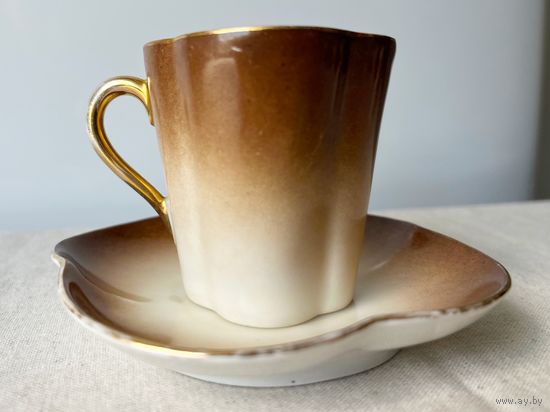 Кофейная пара Граф Гаррах фарфор дореволюционный до 1917г