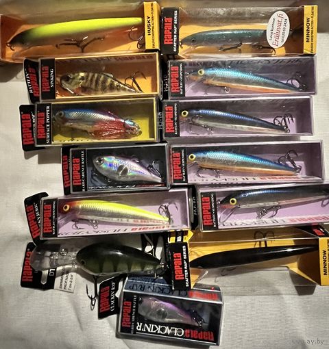 Воблеры Rapala - 13 шт + ящик Mikado