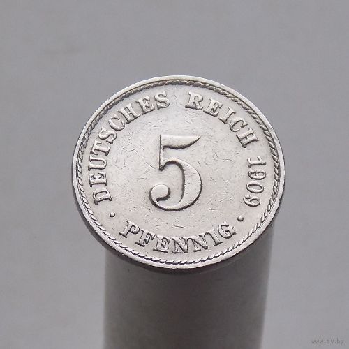 Германия 5 пфеннигов 1909 А