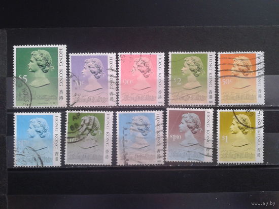 Гонконг, колония Англии, 1987/1990, королева Елизавета II, Mi- 12,80 евро гаш.