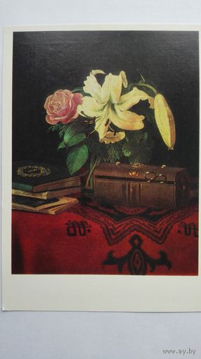 Цветы. Вригт. Натюрморт на швейном столике