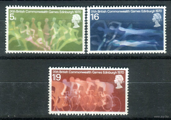 Великобритания - 1970г. - игры Британского Содружества - 3 марки - полная серия, MNH [Mi 552-554]. #3-GB-Z-1-18