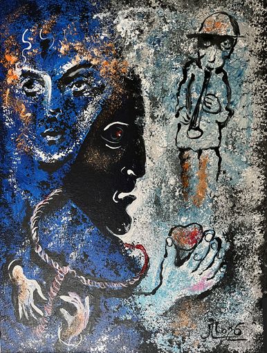 Панно на холсте картон акрил