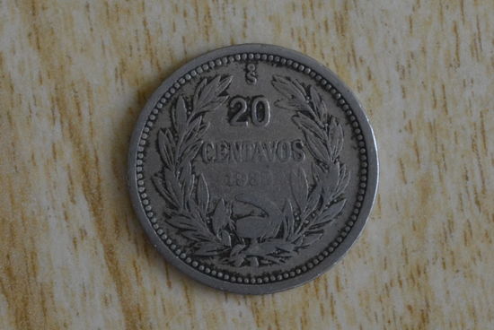 Чили 20 сентаво 1933 с 1 руб