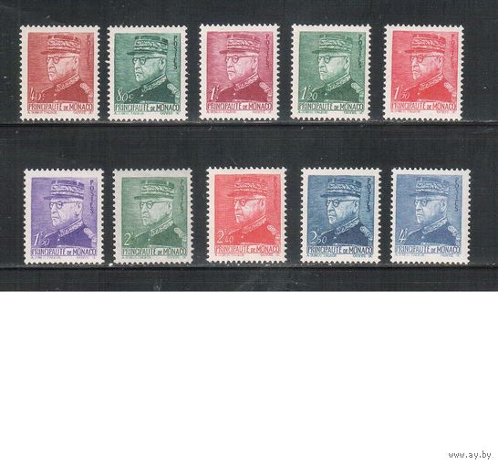 Монако-1941(Мих.257-266)    ** ,  Стандарт, Князь Луи II  (полная серия)