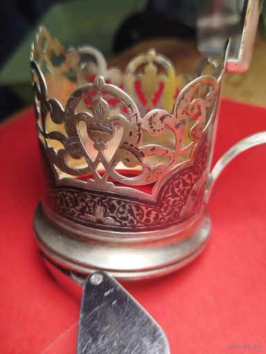 Подстаканник Кубачи СССР. Серебро 875. (90,86 г.) С рубля.