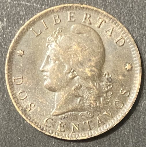 Монета. Аргентина. 2 сентаво 1891 год.