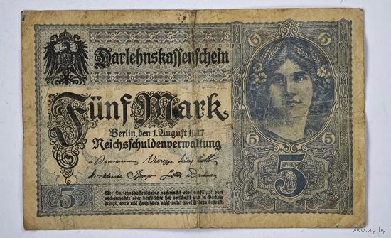 1917 год 5 марок Германия