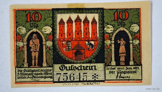 1921 год 10 пфеннигов Германия нотгельд